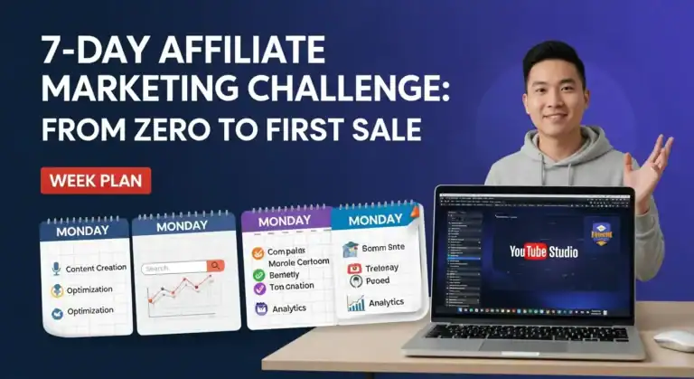 7-Day Affiliate Marketing Challenge: Zero to First Sale. Weekly plan.